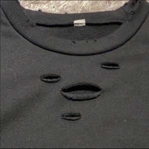 Alo black distressed sweater